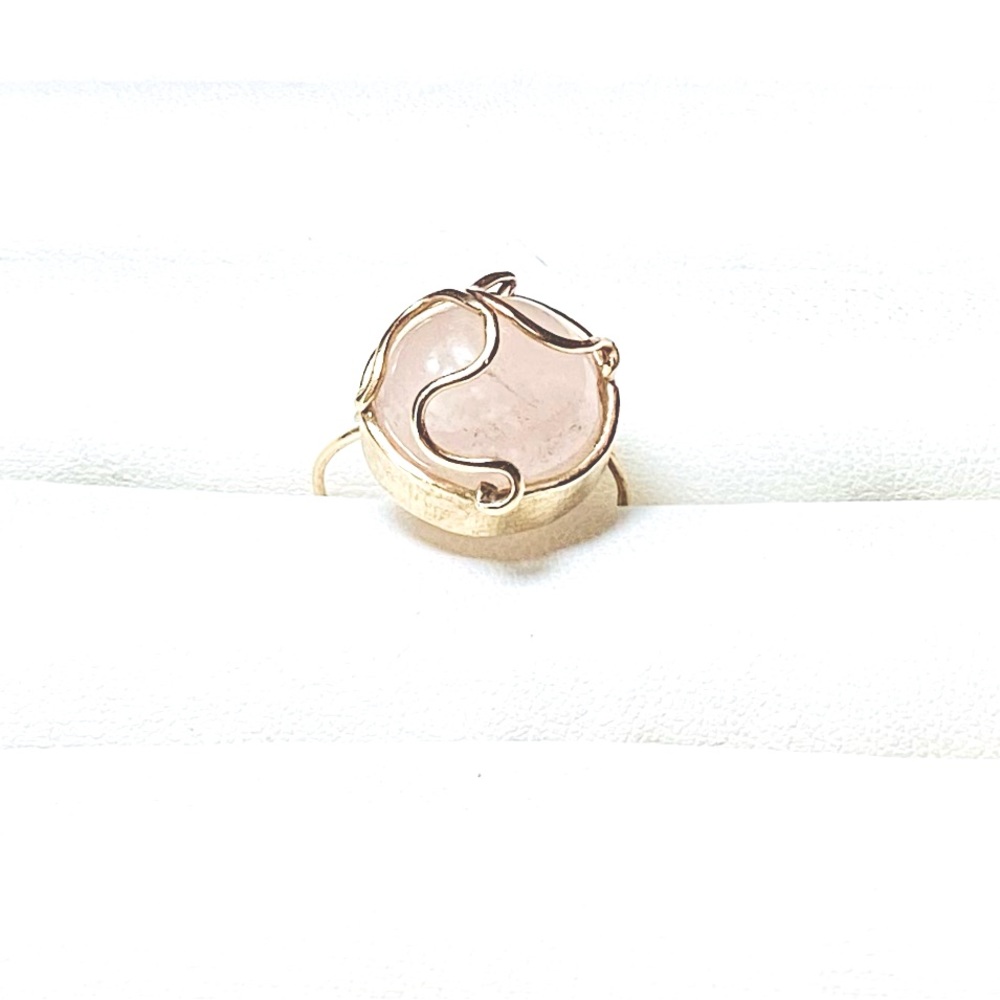 ROSE QUARTZ SPHERE RING - Picture 4 of 7